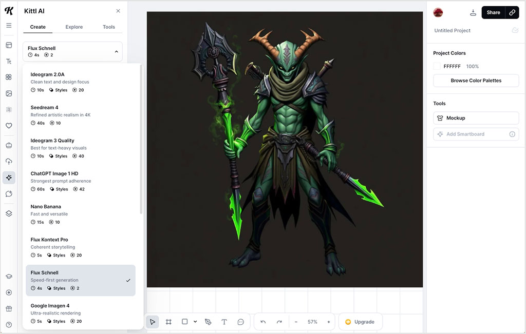 Using Kittl's AI Image Generator