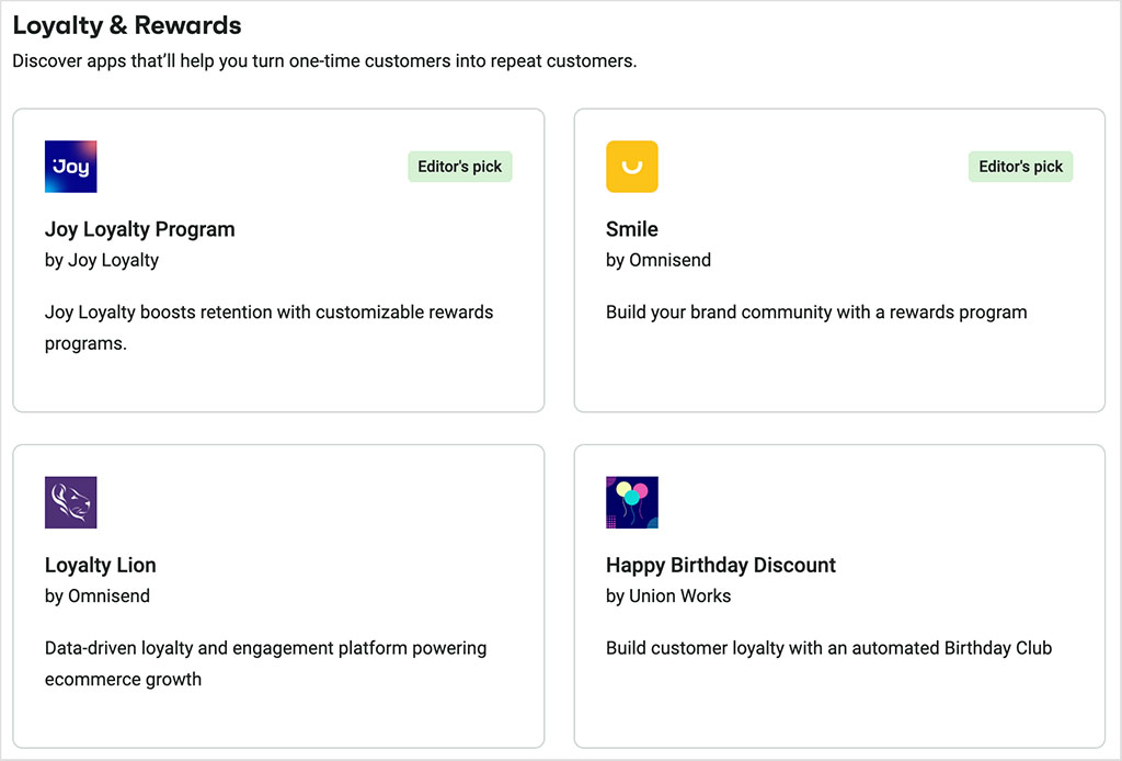 Loyalty and reward apps in Omnisend