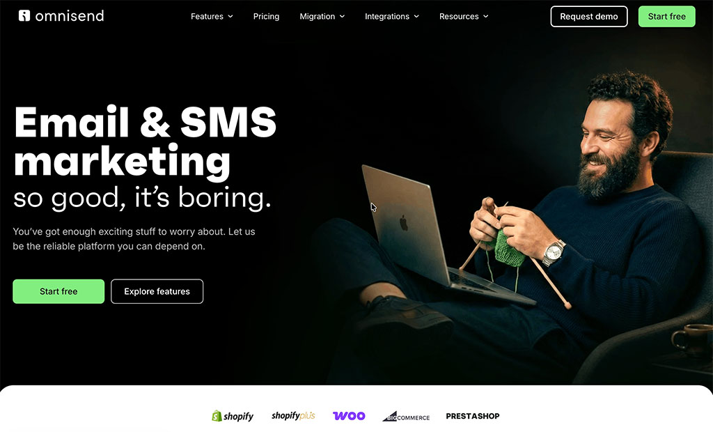 Omnisend home page