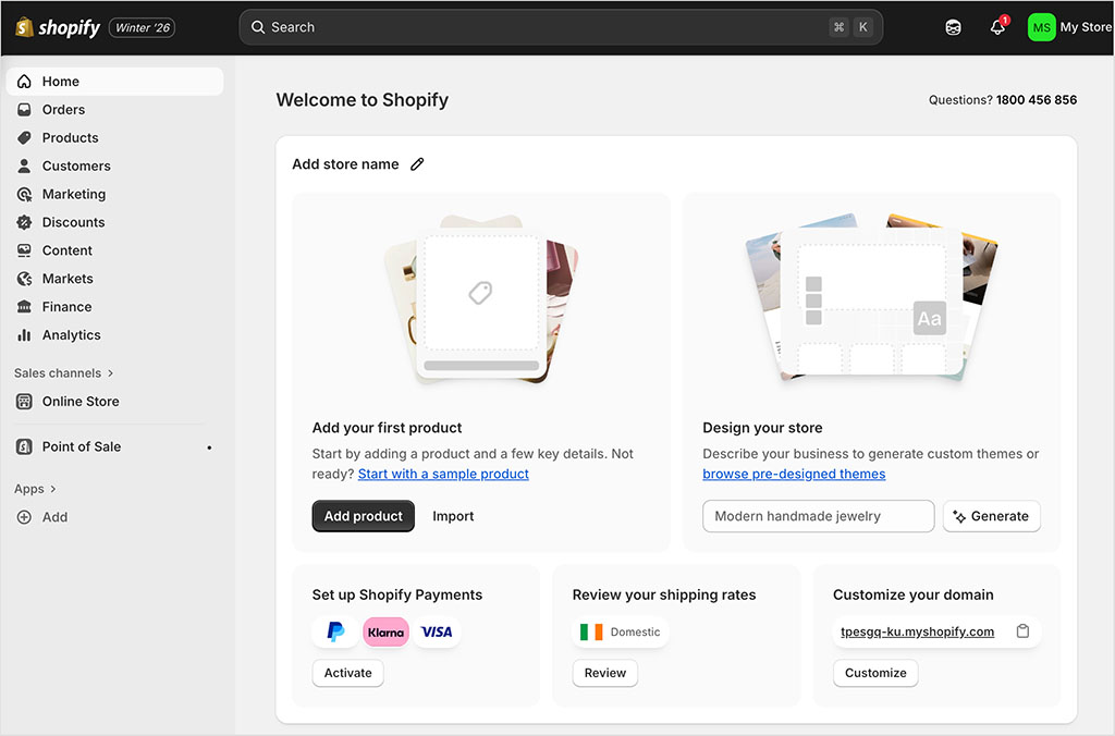 Building a store in Shopify
