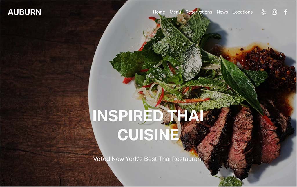 Squarespace's 'Auburn' template