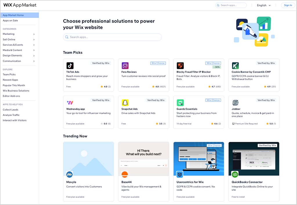The Wix App Market