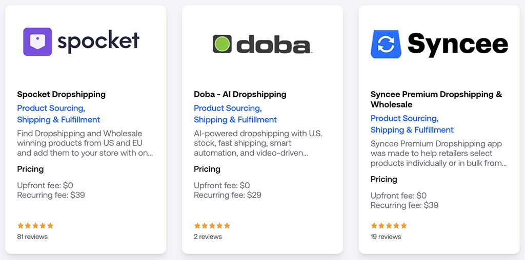 Dropshipping apps in BigCommerce