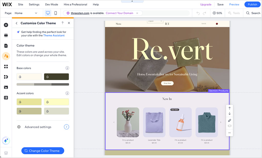 Editing a template in Wix