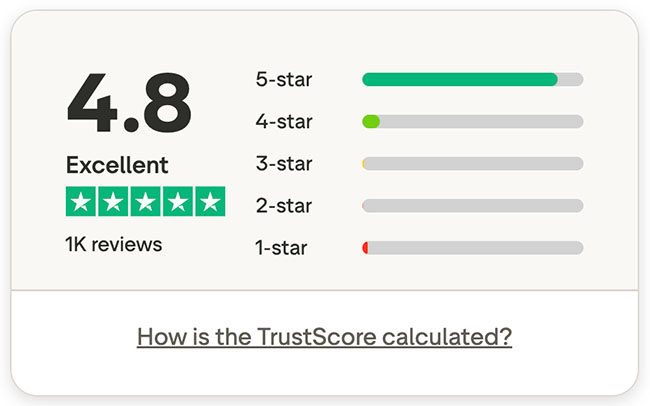 Kittl's Trustpilot rating