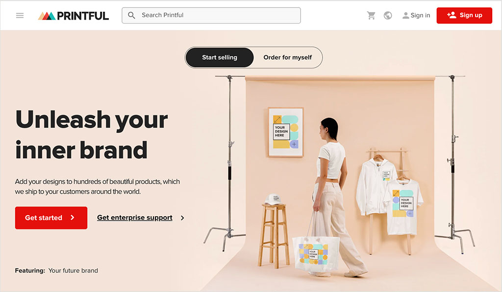 Printful home page