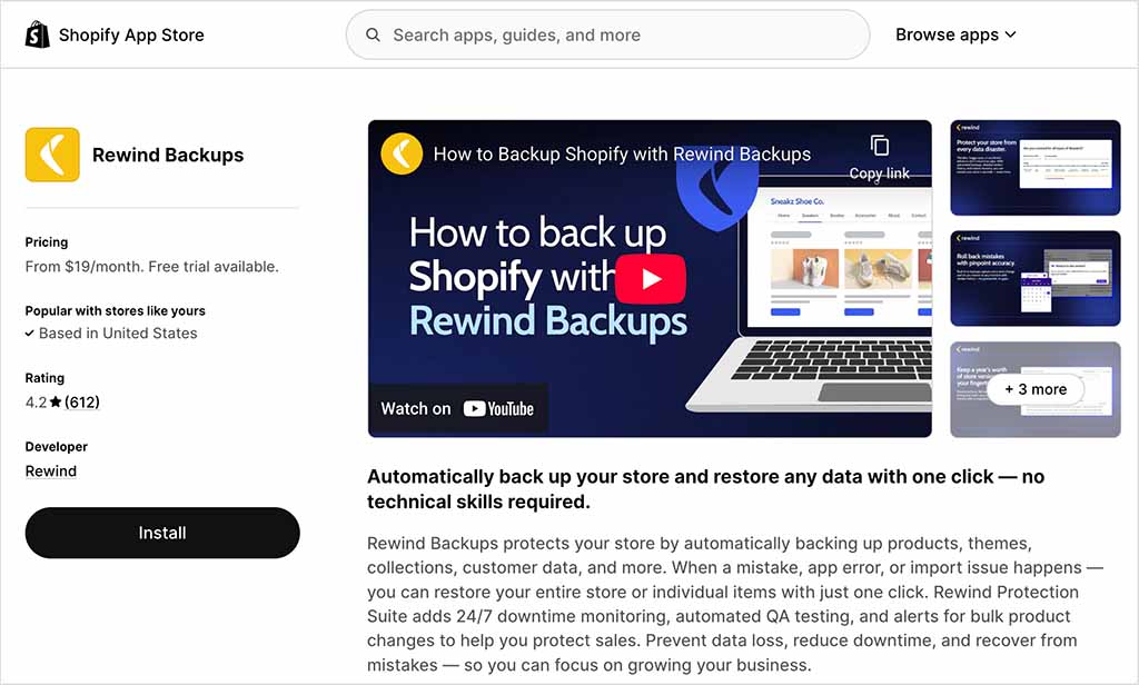 The 'Rewind Backups' app