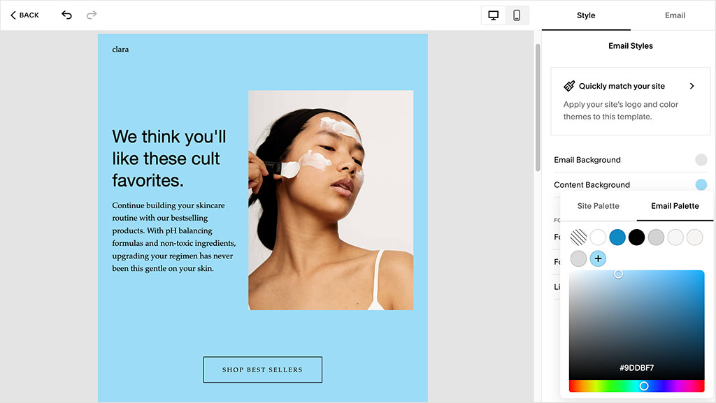 Using Squarespace Email Campaigns.