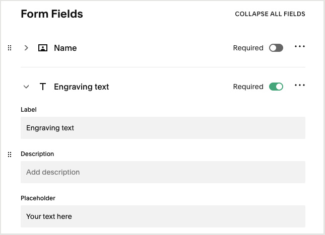 Creating a custom product form in Squarespace.