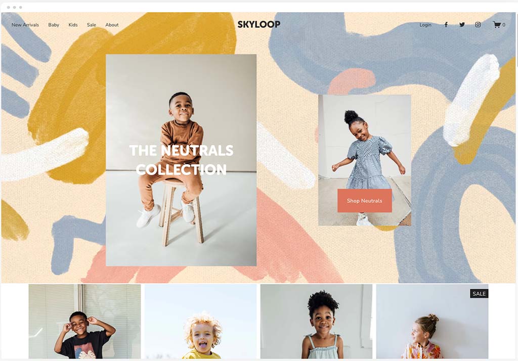 Squarespace's 'Skyloop' template.