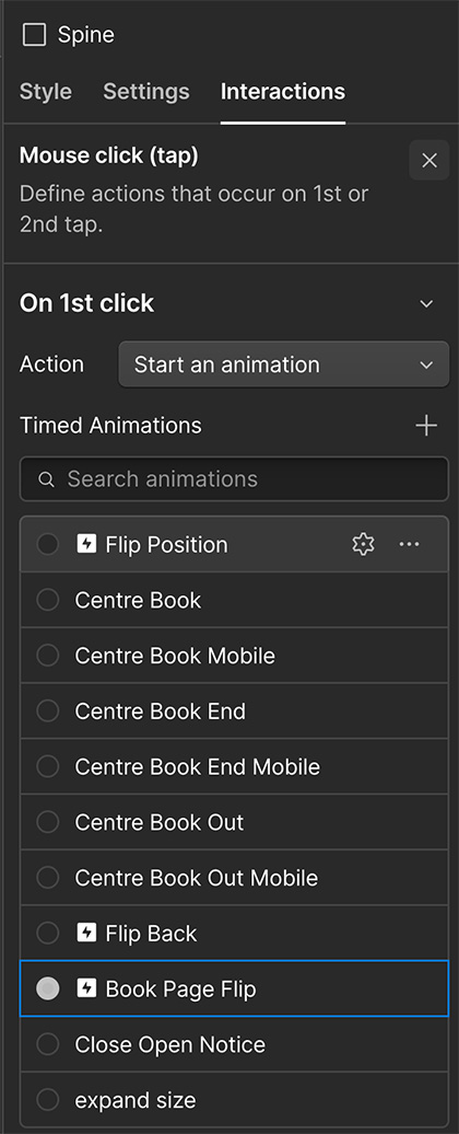 Using Webflow's 'interactions' tool to create custom animations.