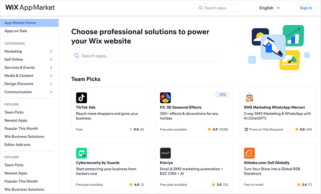 Wix apps