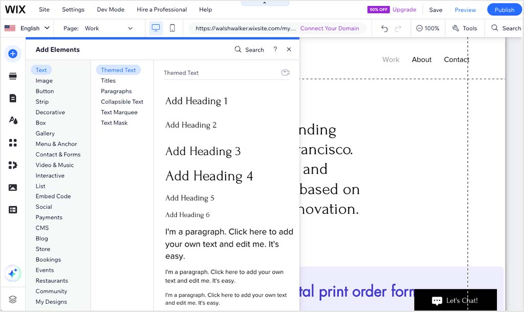 The Wix drag and drop CMS editor