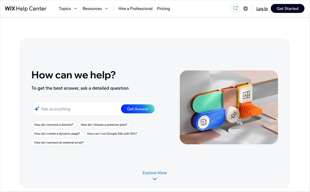 The Wix help center