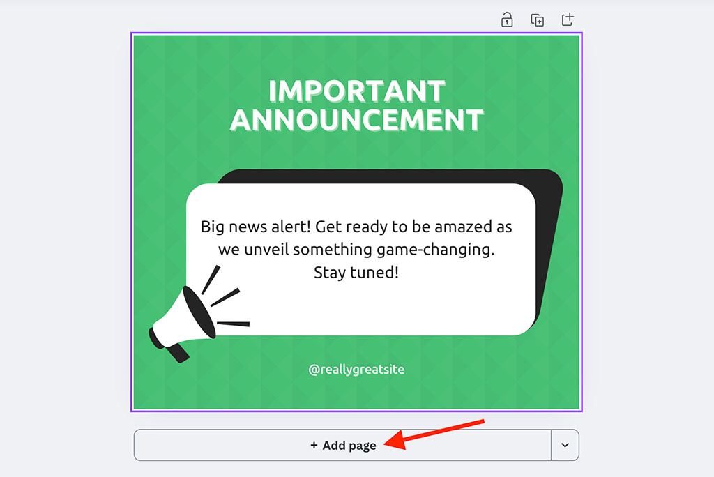 Adding extra pages to a Canva project