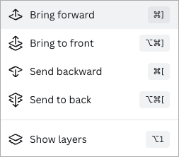 Layer controls in Canva