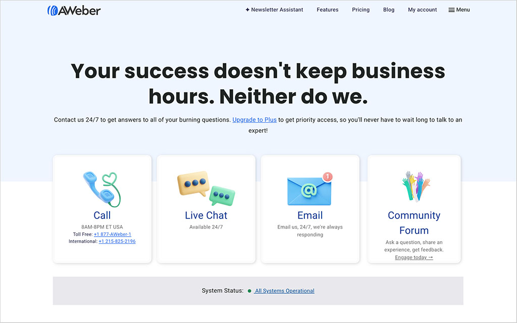 The AWeber help center