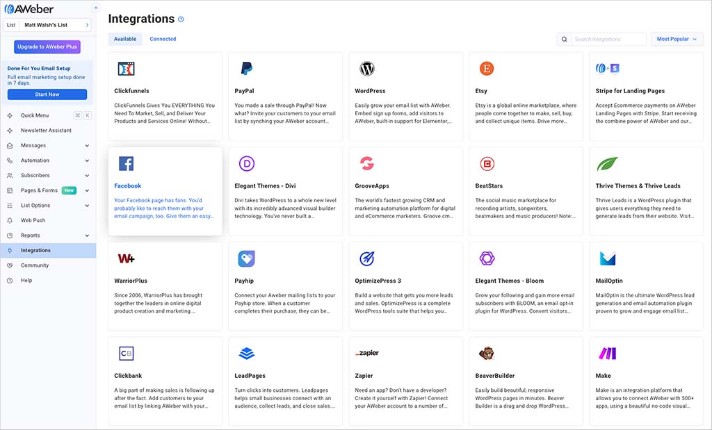 The Aweber integrations library.
