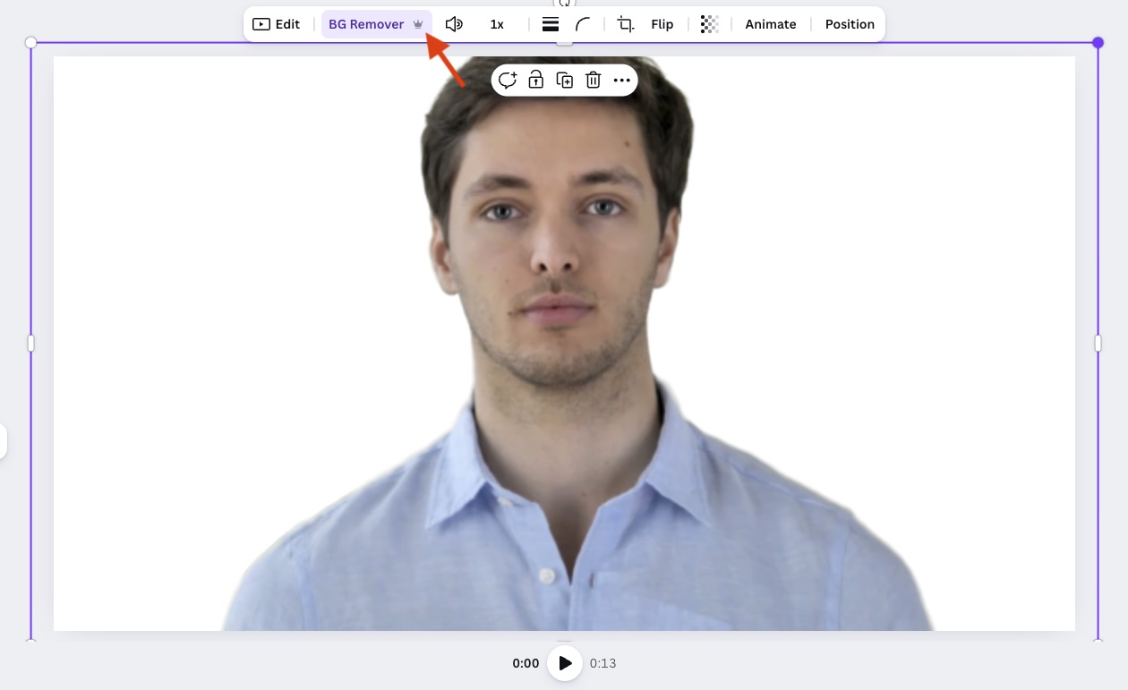 Canva's video background removal tool