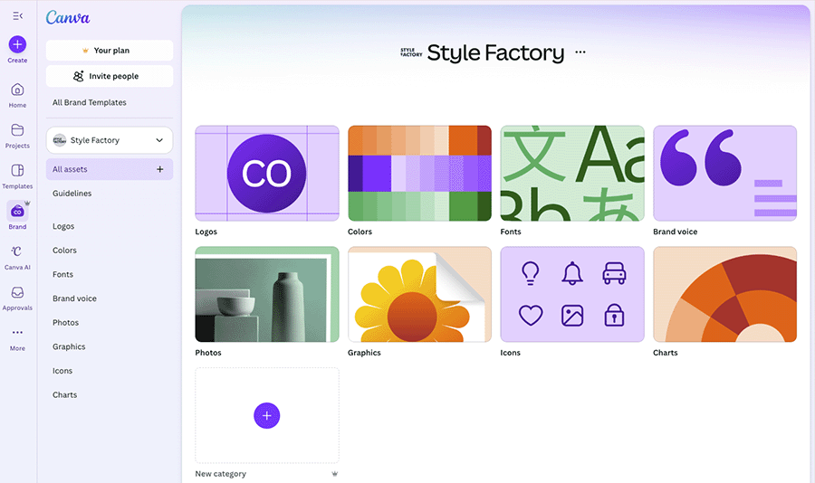 Using Canva's 'brand kit' feature