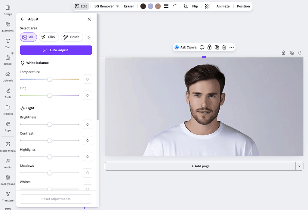 Image editing controls