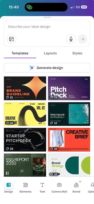 Using Canva on a mobile device (iOS)