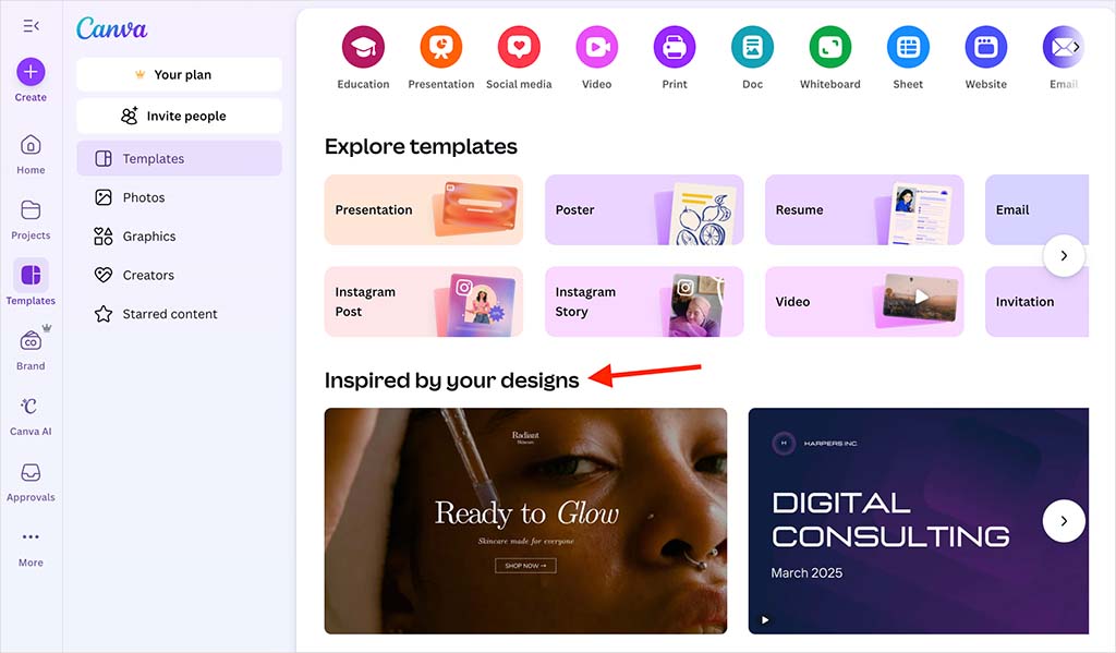 Exploring Canva templates