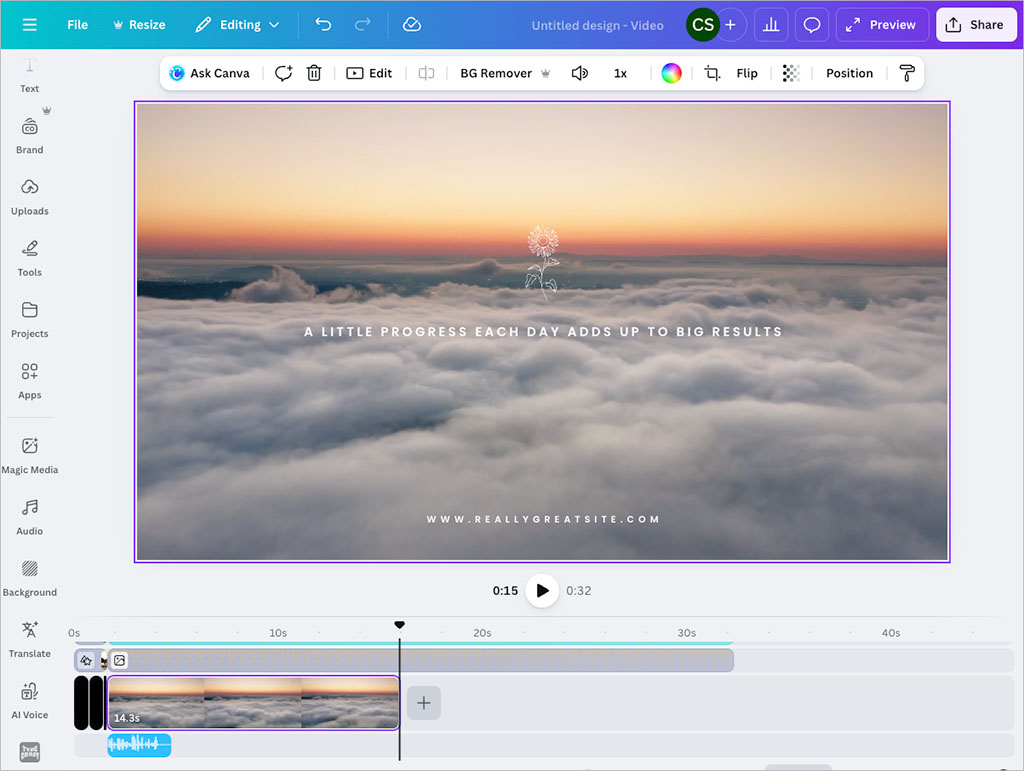 Editing videos in Canva