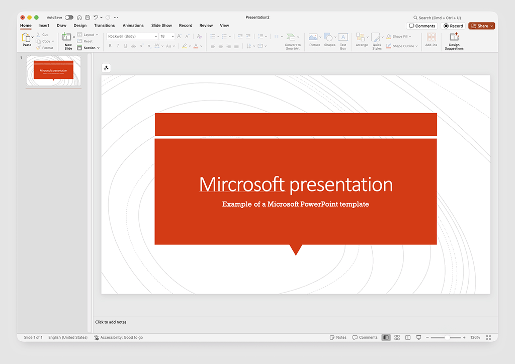 Sample Microsoft PowerPoint template
