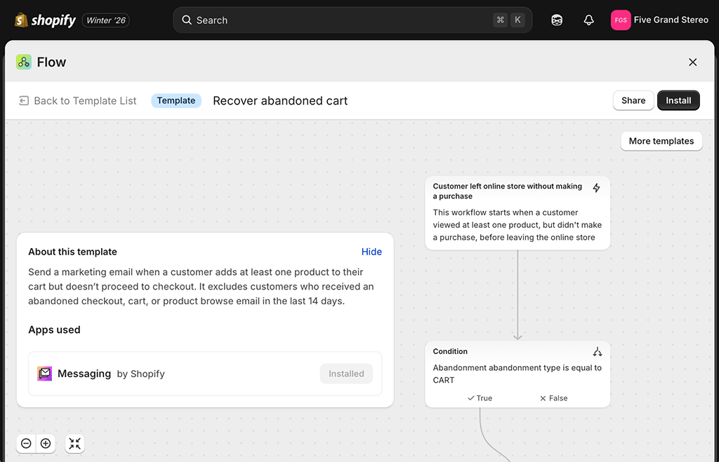 Creating an abandoned cart reminder in Shopify