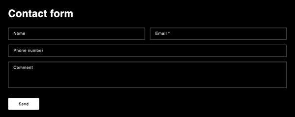 A Shopify form