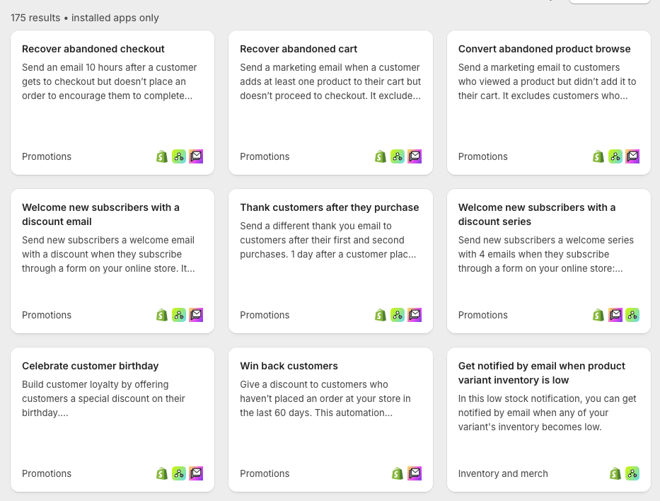 Shopify Flow automation templates