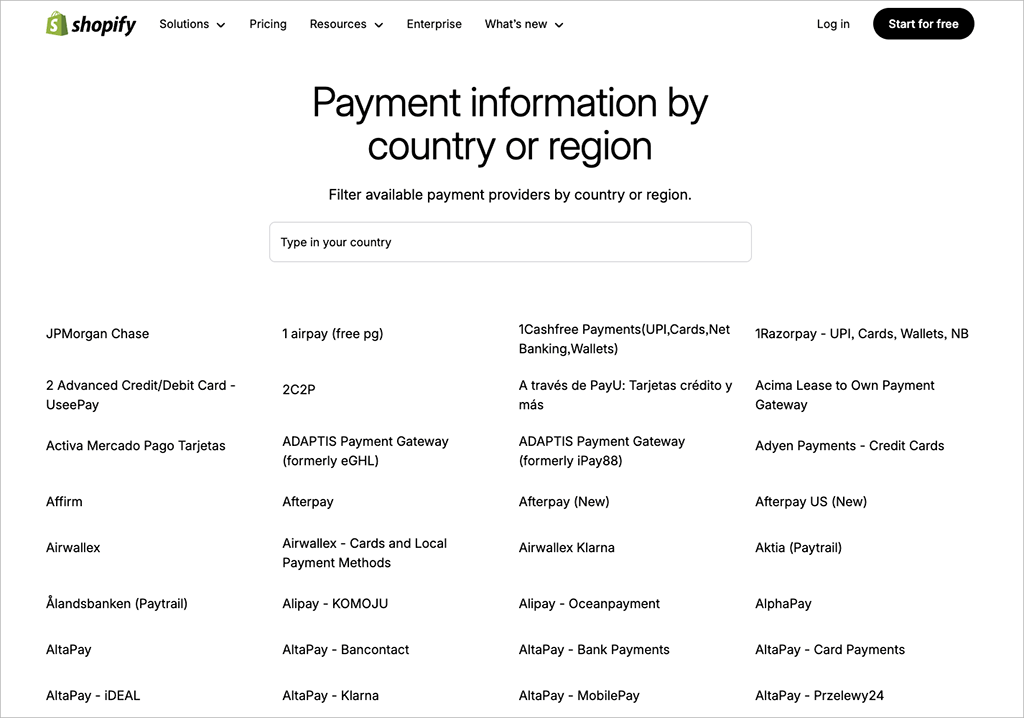 Shopify payment gateways