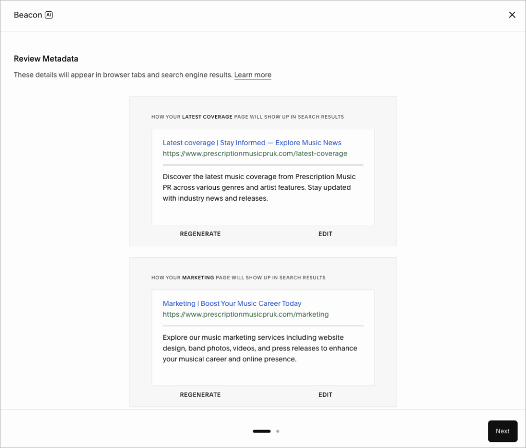 Using Squarespace's AI features