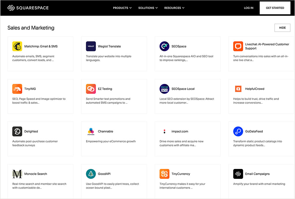 Squarespace extensions