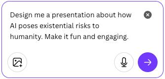 Using an AI prompt to design a template in Canva