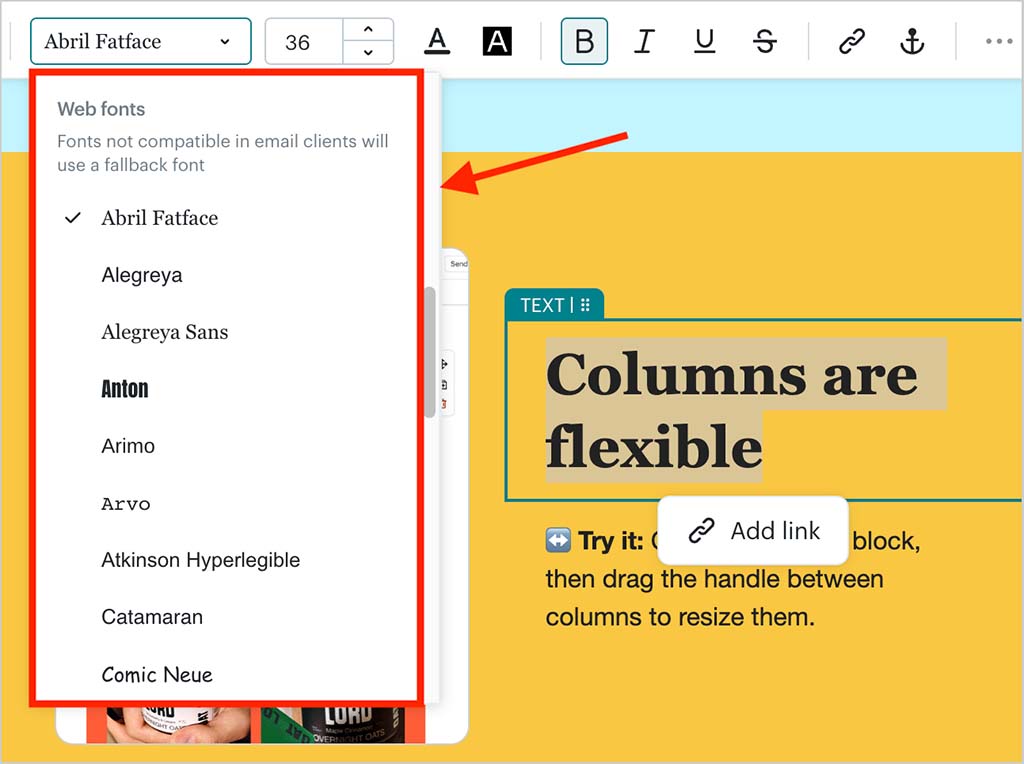 Using web fonts in Mailchimp