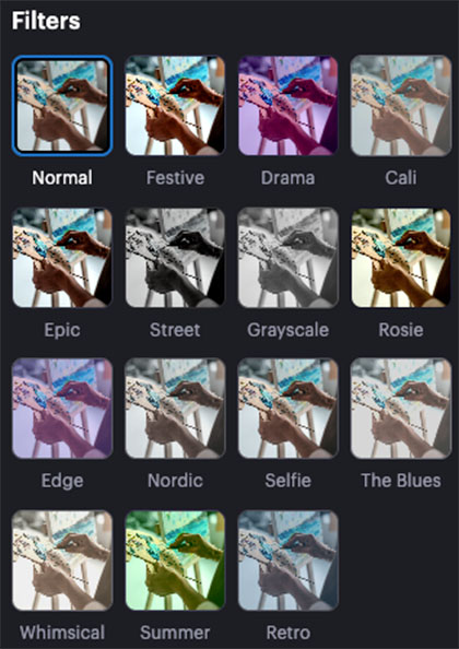 Photo filters in VistaCreate.