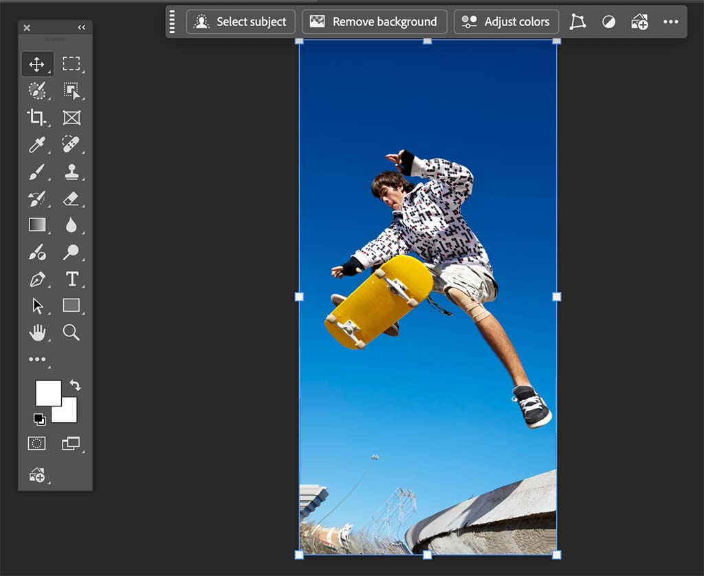Warping a photo in Photoshop.