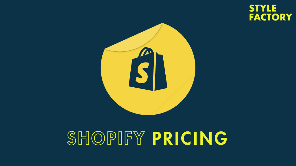 Shopify pricing (the Shopify logo on a sticker)