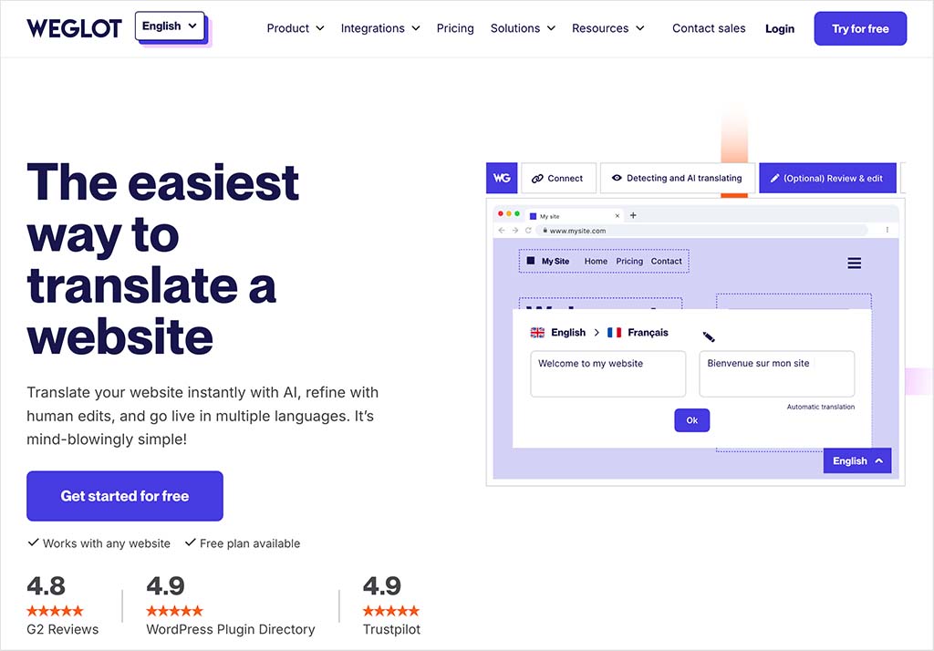 Weglot home page