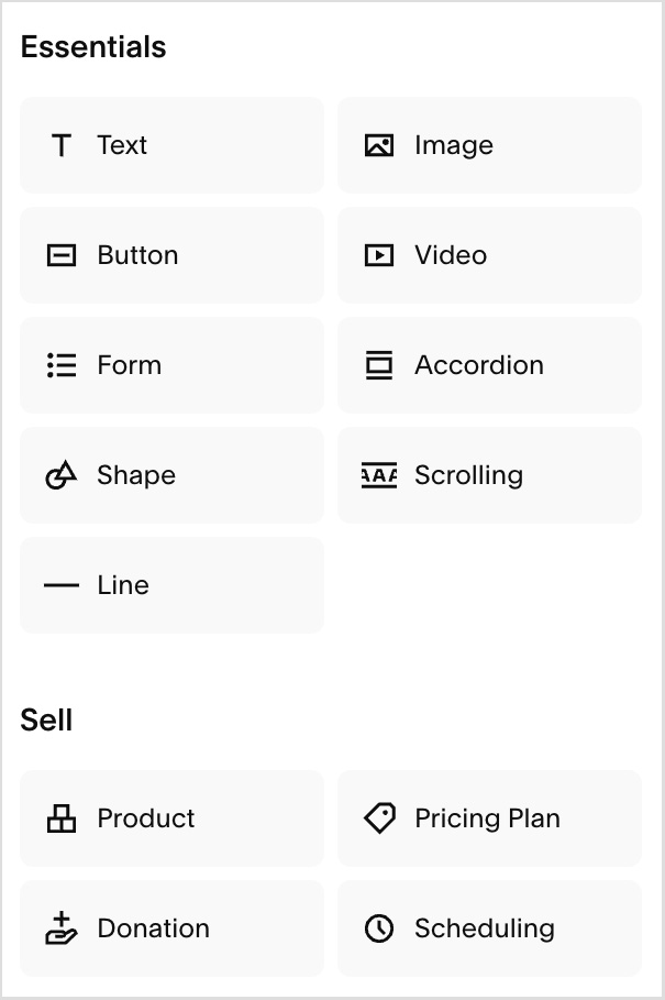 Squarespace content blocks
