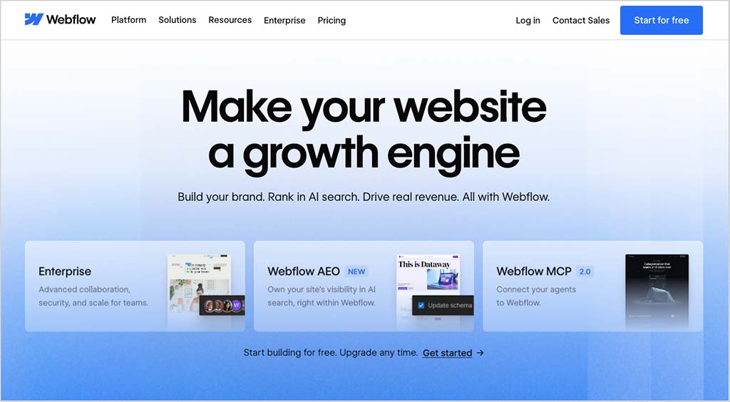 The Webflow platform
