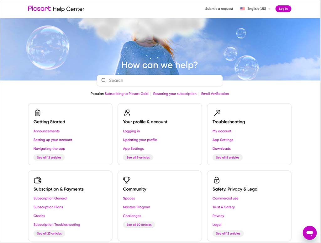Picsart help center