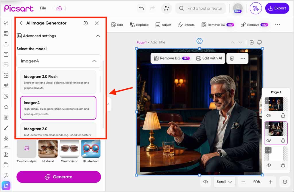 Selecting AI image generation models