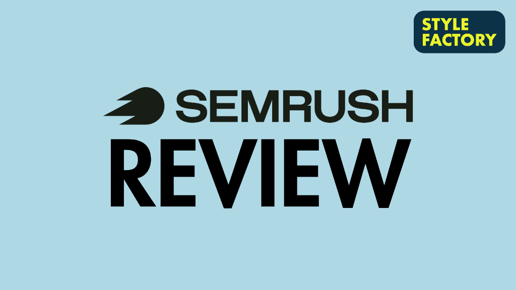 Semrush review (image of the Semrush logo plus the word 'review' written in all caps)