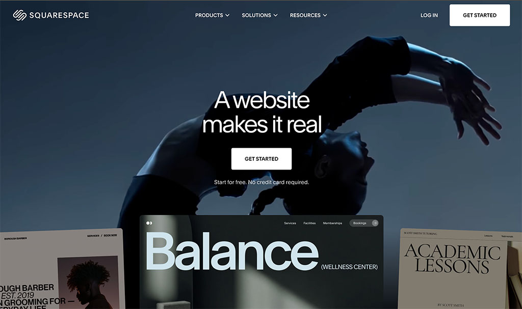 Squarespace home page