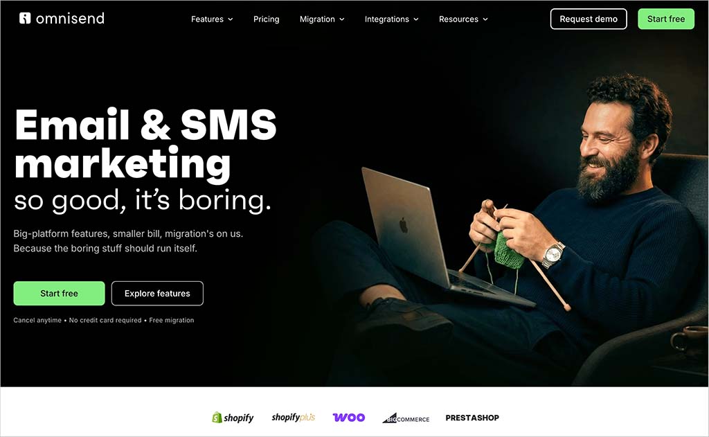 Omnisend home page