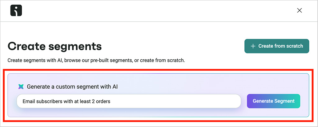 Using Omnisend AI to create a customer segment from a plain-English prompt